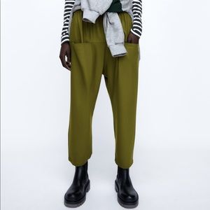 Zara green baggy pants